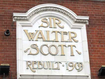 Ipswich Historic Lettering: Sir Walter Scott rebuilt 1909