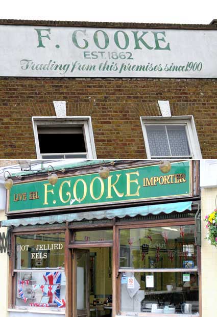 Ipswich Historic Lettering: F. Cooke Live Eel Importer