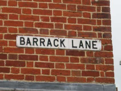 Ipswich Historic Lettering: Barrack Lane sign