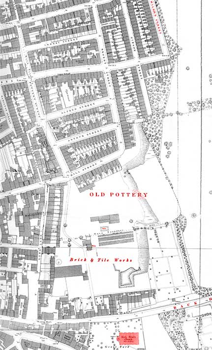 Ipswich Historic Lettering: Rope Walk brickyard map 1884