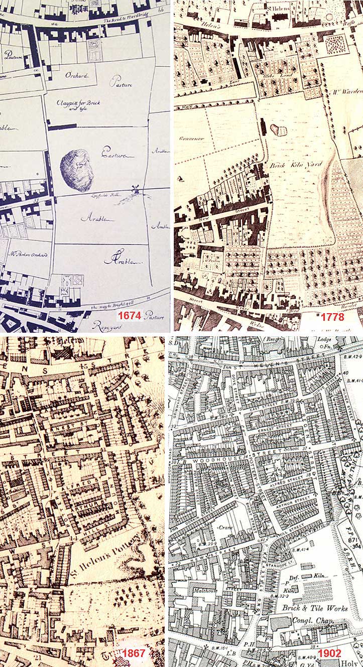 Ipswich Historic Lettering: Rope Walk brickyard maps