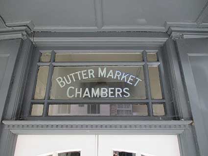 Ipswich Historic Lettering: vestige Butter Market Chambers 2