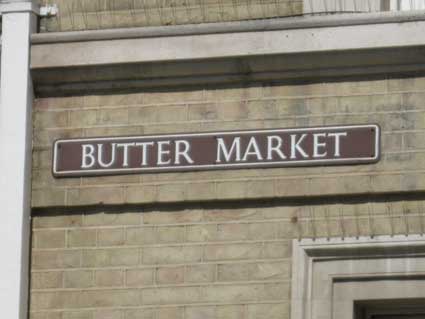 Ipswich Historic Lettering: Butter Market sign 2