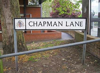 Ipswich Historic Lettering: Chapman Lane sign