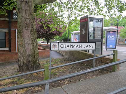 Ipswich Historic Lettering: Chapman Lane sign 2