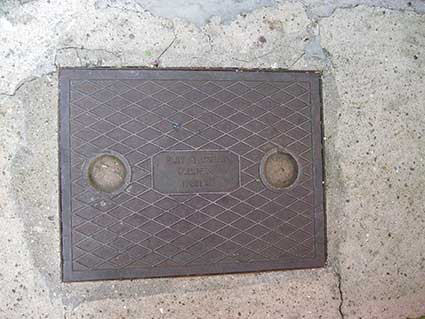 Ipswich Historic Lettering: Drain cover Eley Wesley 1