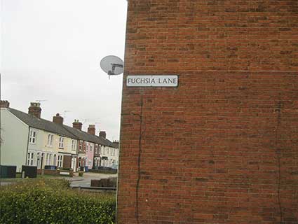 Ipswich Historic Lettering: Fuchsia Lane sign 1
