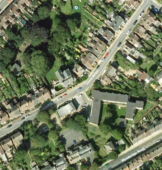 Ipswich Historic Lettering: Lacey St birds eye view