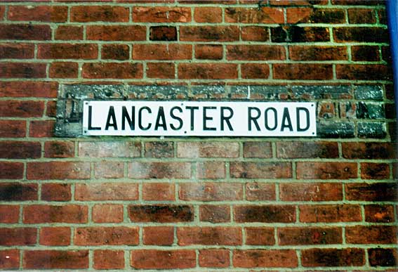 Ipswich Historic Lettering: Lancaster Rd sign
