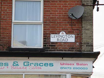 Ipswich Historic Lettering: Levington Road street sign
