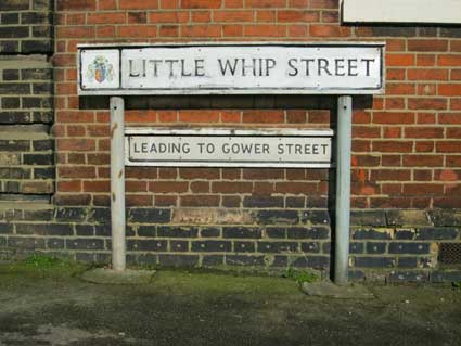 Ipswich Historic Lettering: Lt Whip St sign