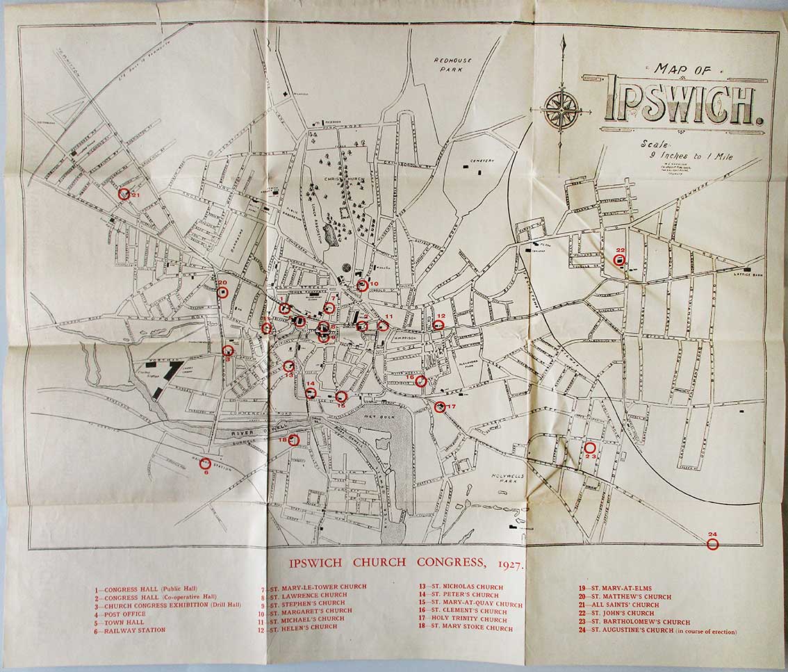 Ipswich Historic Lettering: map 1927