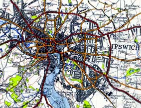 Ipswich Historic Lettering: map 1945 thumb