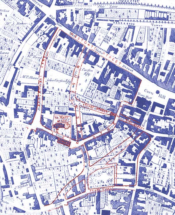 Ipswich Historic Lettering: Museum Street map 1778/1902 comparison