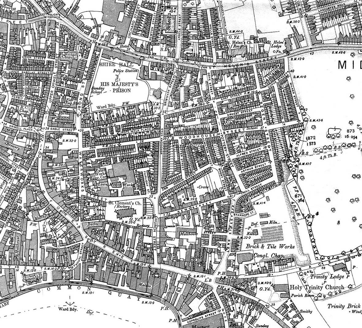 Ipswich Historic Lettering: Potteries map 1902