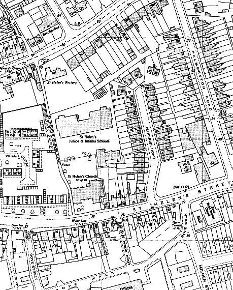 Ipswich Historic Lettering: St Helen Church map 1969