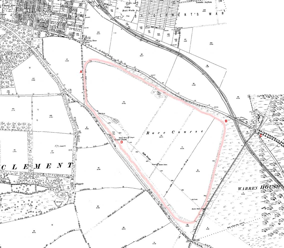 Ipswich Historic Lettering: Racecourse map 1900