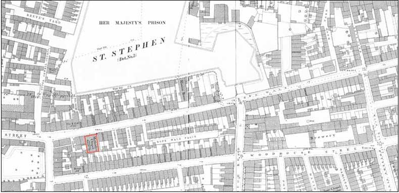 Ipswich Historic Lettering: Rope Walk map 1881