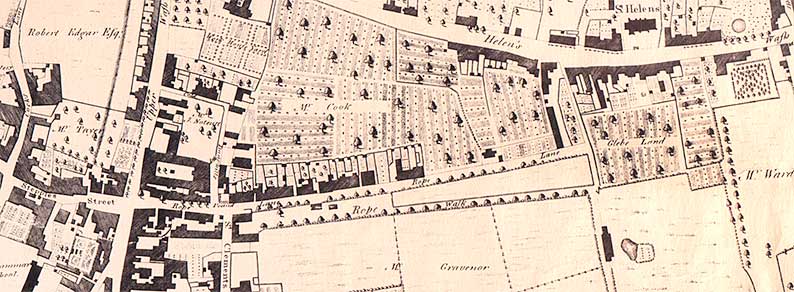Ipswich Historic Lettering: Rope Walk map 1778
