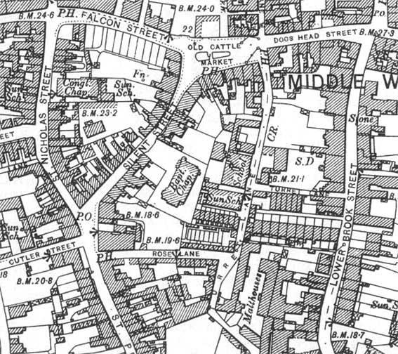 Ipswich Historic Lettering: Rose Lan map 1902