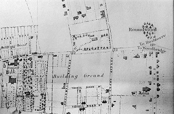 Ipswich Historic Lettering: Roundwood Road 1867 map