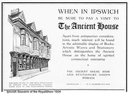 Ipswich Historic Lettering: Ancient House advertisement 1934