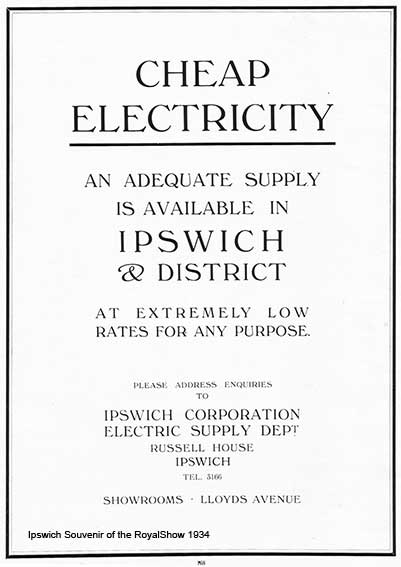 Ipswich Historic Lettering: Electricity advert
