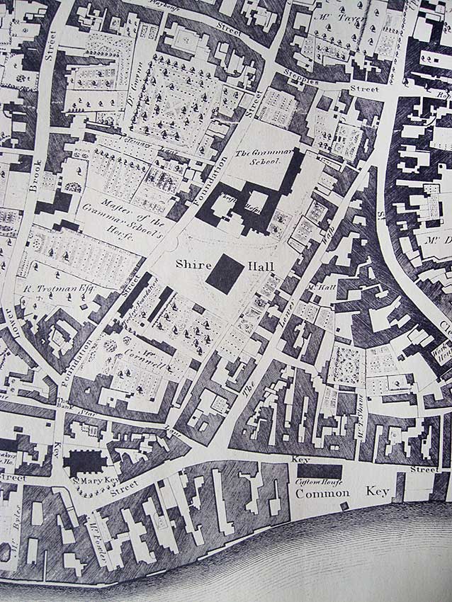 Ipswich Historic Lettering: Shire Hall map 1778