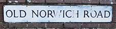 Ipswich Historic Lettering: Old Norwich Road sign small