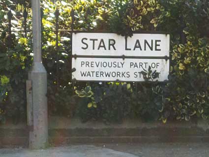 Ipswich Historic Lettering: Star Lane sign 1