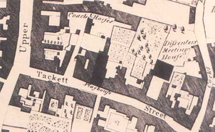 Ipswich Historic Lettering: Tacket Street map 1778