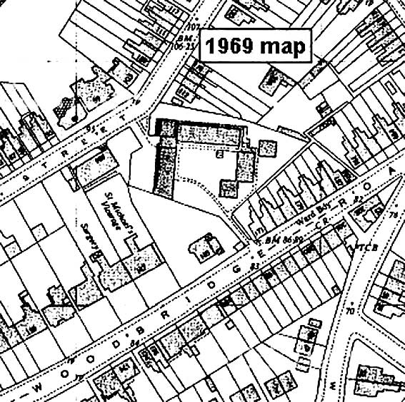 Ipswich Historic Lettering: Vicarage, Woodbridge Road map 1969