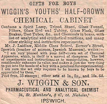 Ipswich Historic Lettering: Wiggin Chemists advertisement 4