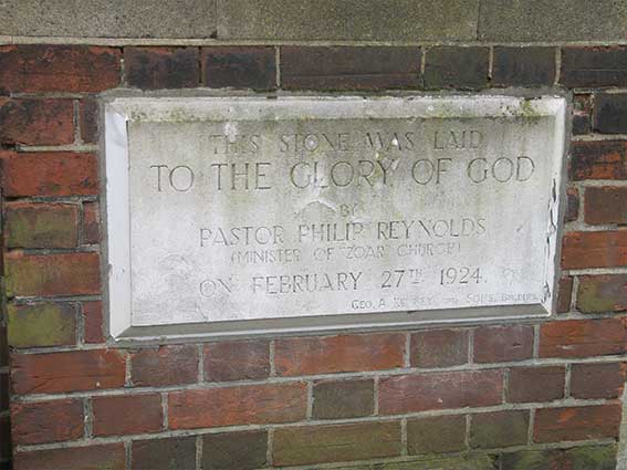 Ipswich Historic Lettering: Zoar Chapel foundation stone 1