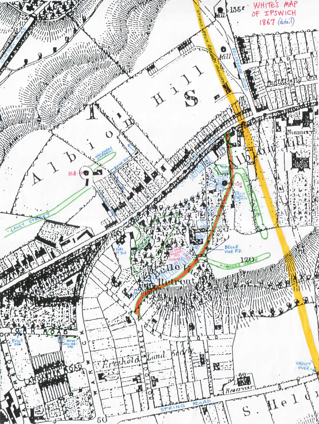 Ipswich Historic Lettering: Russell Villas map 1867