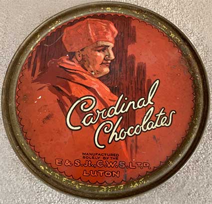 Ipswich Historic Lettering: Cardinal Chocolate tin