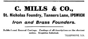 Ipswich Historic Lettering: C. Mills advert
