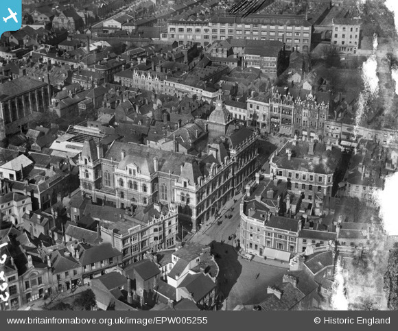 Ipswich Historic Lettering: Corn Exchange aerial 1921