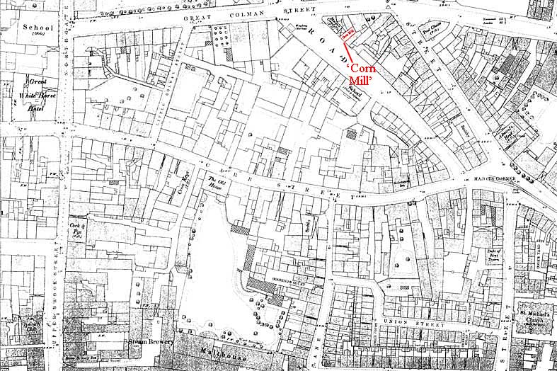 Ipswich Historic Lettering: Courts map 1883