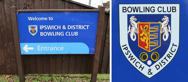 Ipswich Historic Lettering: Crest Ipswich Bowls Club