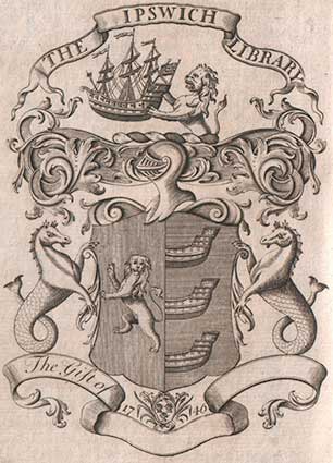 Ipswich Historic Lettering: Coat of arms 1746
