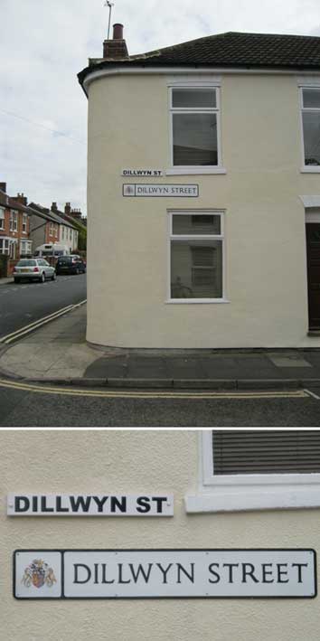 Ipswich Historic Lettering: Dillwyn St sign