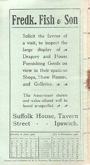 Ipswich Historic Lettering: F. Fish & Son advertisement 1908