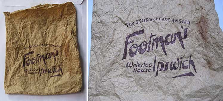 Ipswich Historic Lettering: Footmans store bag