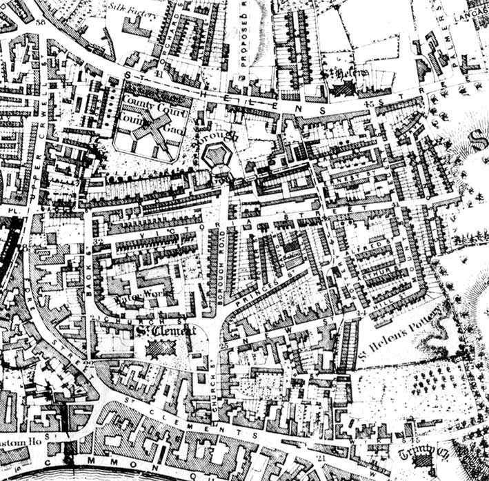Ipswich Historic Lettering: Ipswich Gaol map 1867