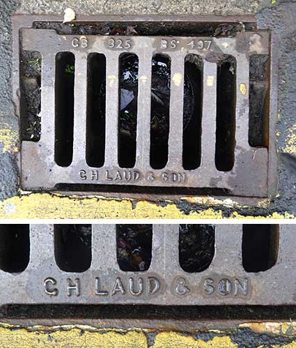Ipswich Historic Lettering: G.H. Laud drain, Arcade Street