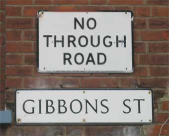 Ipswich Historic Lettering: Gibbons St sign