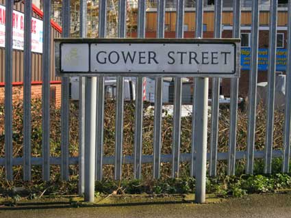 Ipswich Historic Lettering: Gower St sign