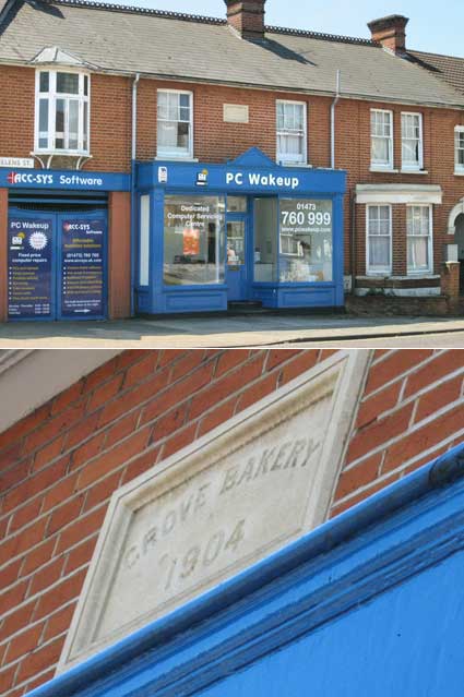 Ipswich Historic Lettering: Grove Bakery 1