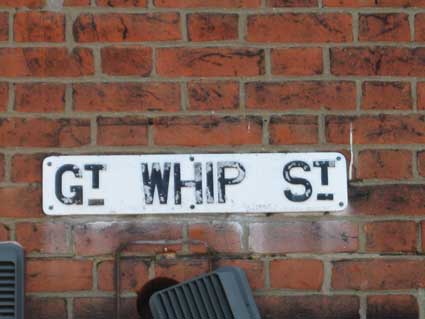 Ipswich Historic Lettering: Gt Whip Street sign